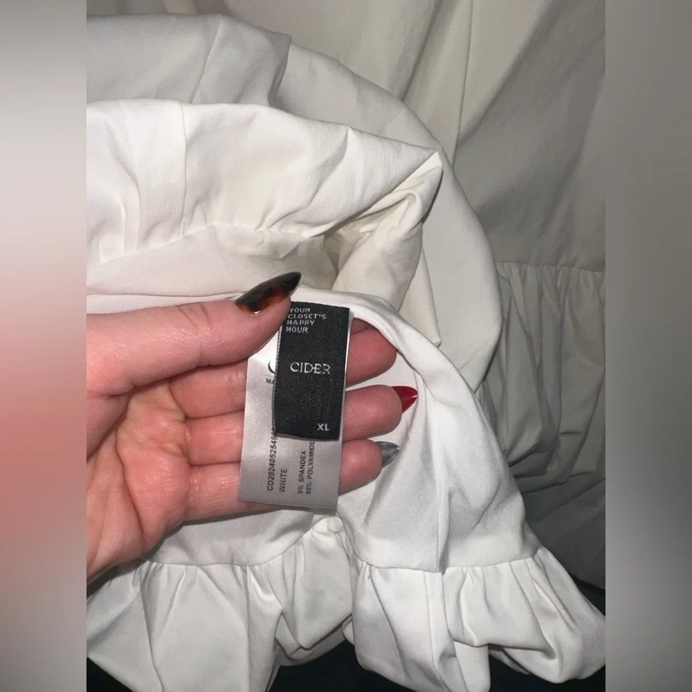 Square Neck Solid Bubble Hem Mini Dress - XL (US 10) - Picture 5 of 6